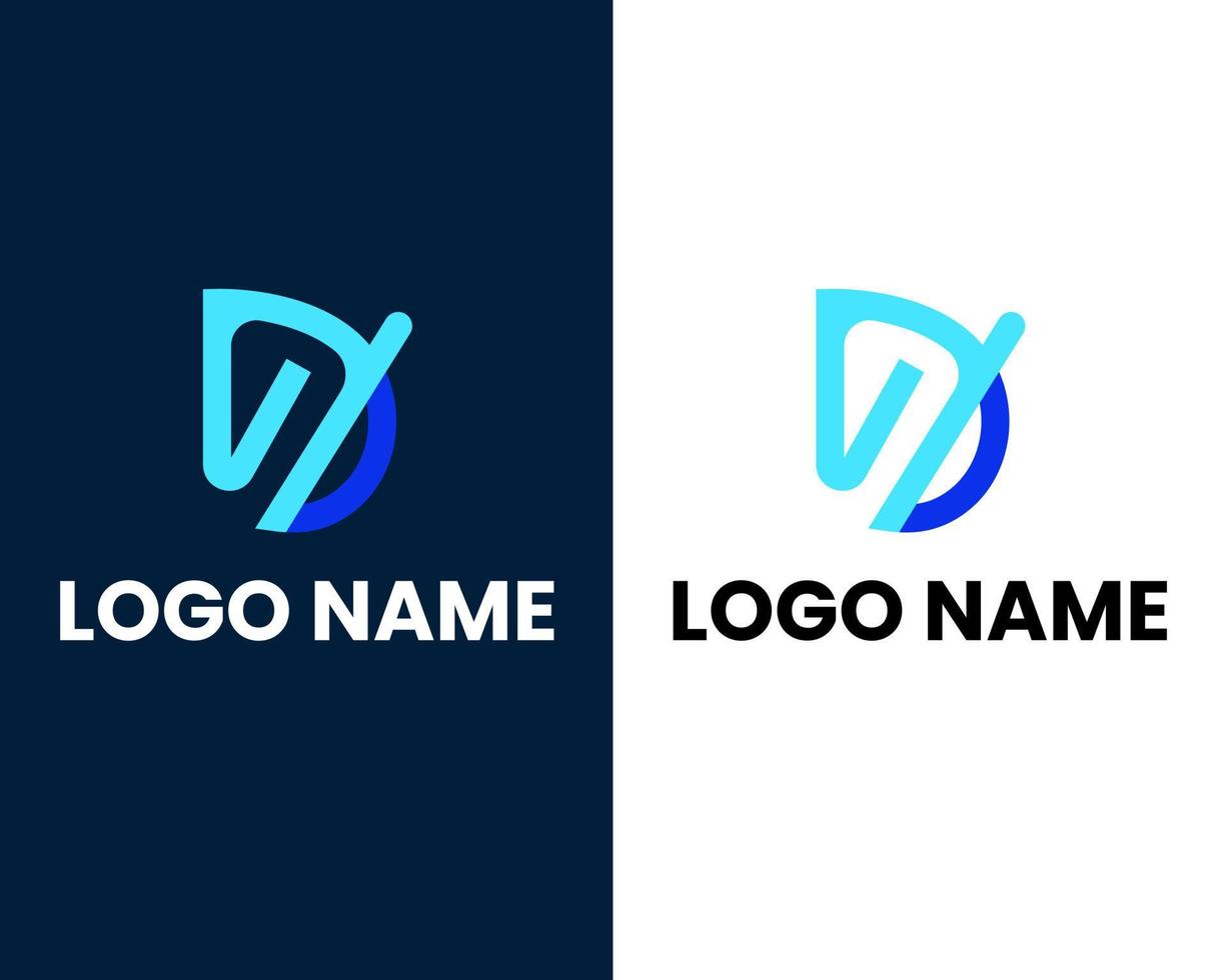 letter d and v modern logo design template vector