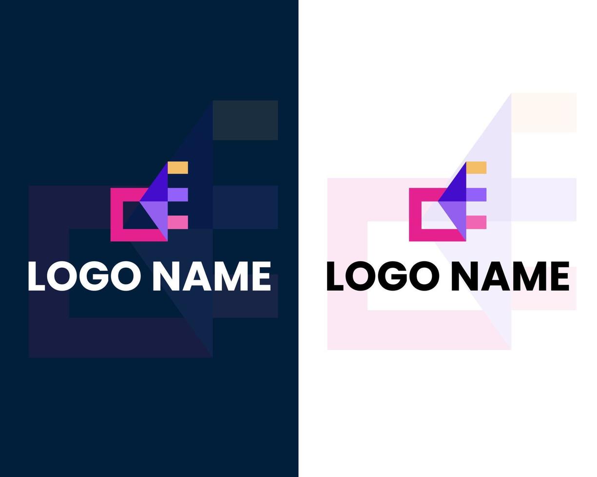 letter e with home modern logo design template vector