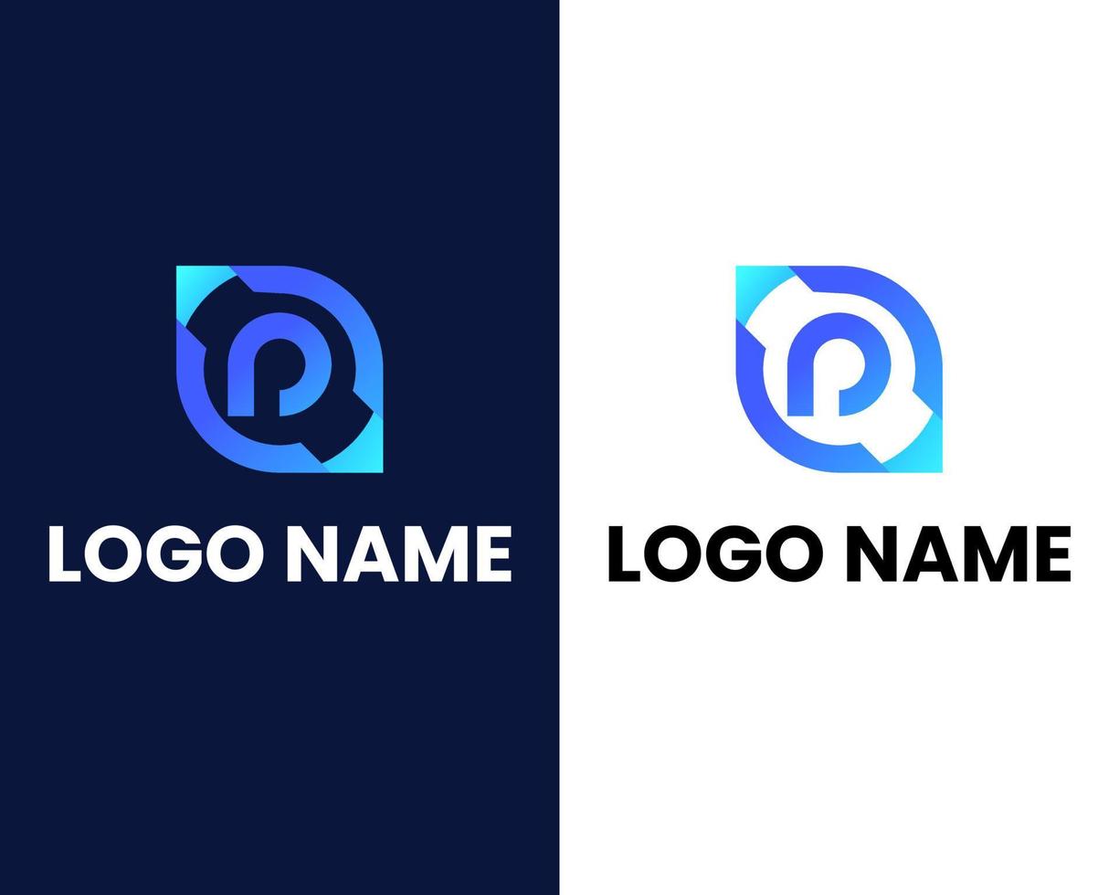 letter p and o modern logo design template vector
