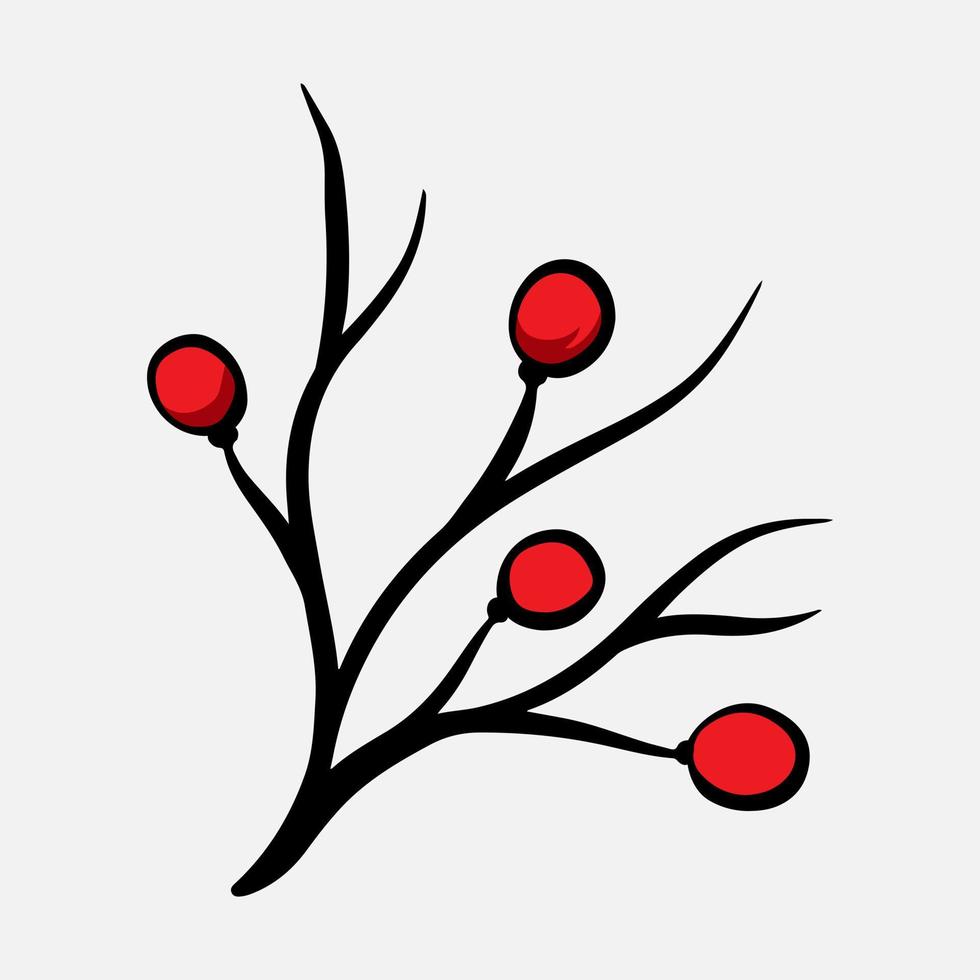 hand drawn red berry clip art vector