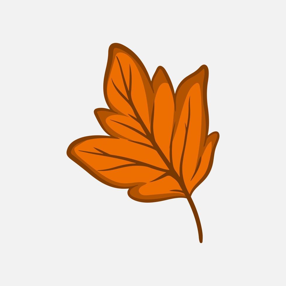 dibujado a mano otoño naranja hoja clip art vector