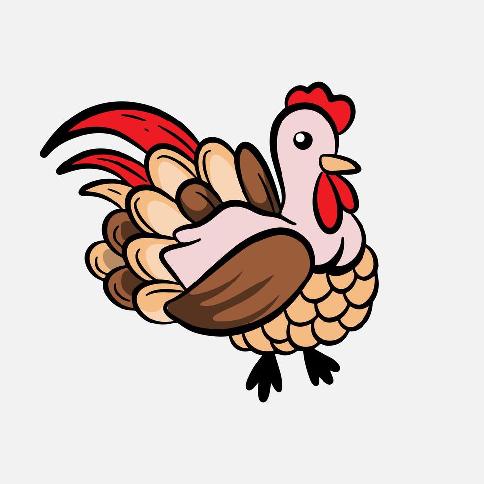 hand drawn turkey clip art vector