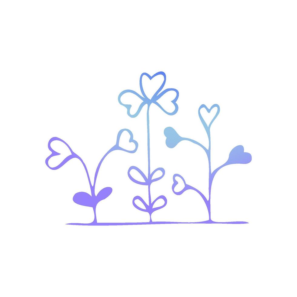 Simple blue doodle heart. Isolated design element for valentine's day, wedding, romance vector