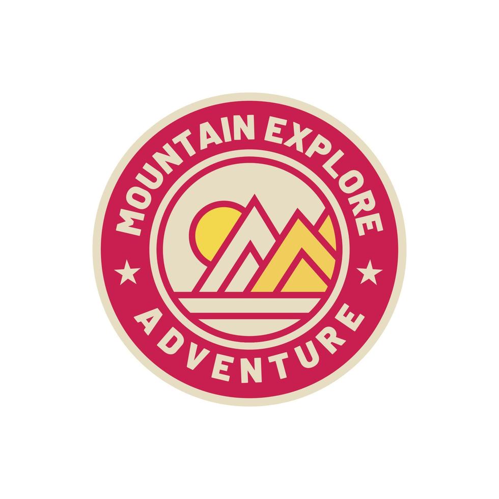 Vintage adventure mountain nature logo badge vector illustration, Great for design badge stickers and t-shirts