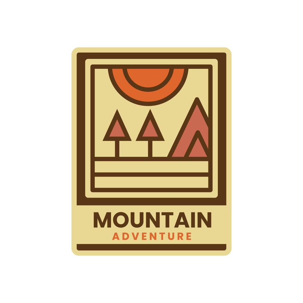 Vintage nature mountain adventure logo badge vector illustration. Good for sticker badge or tshirt design