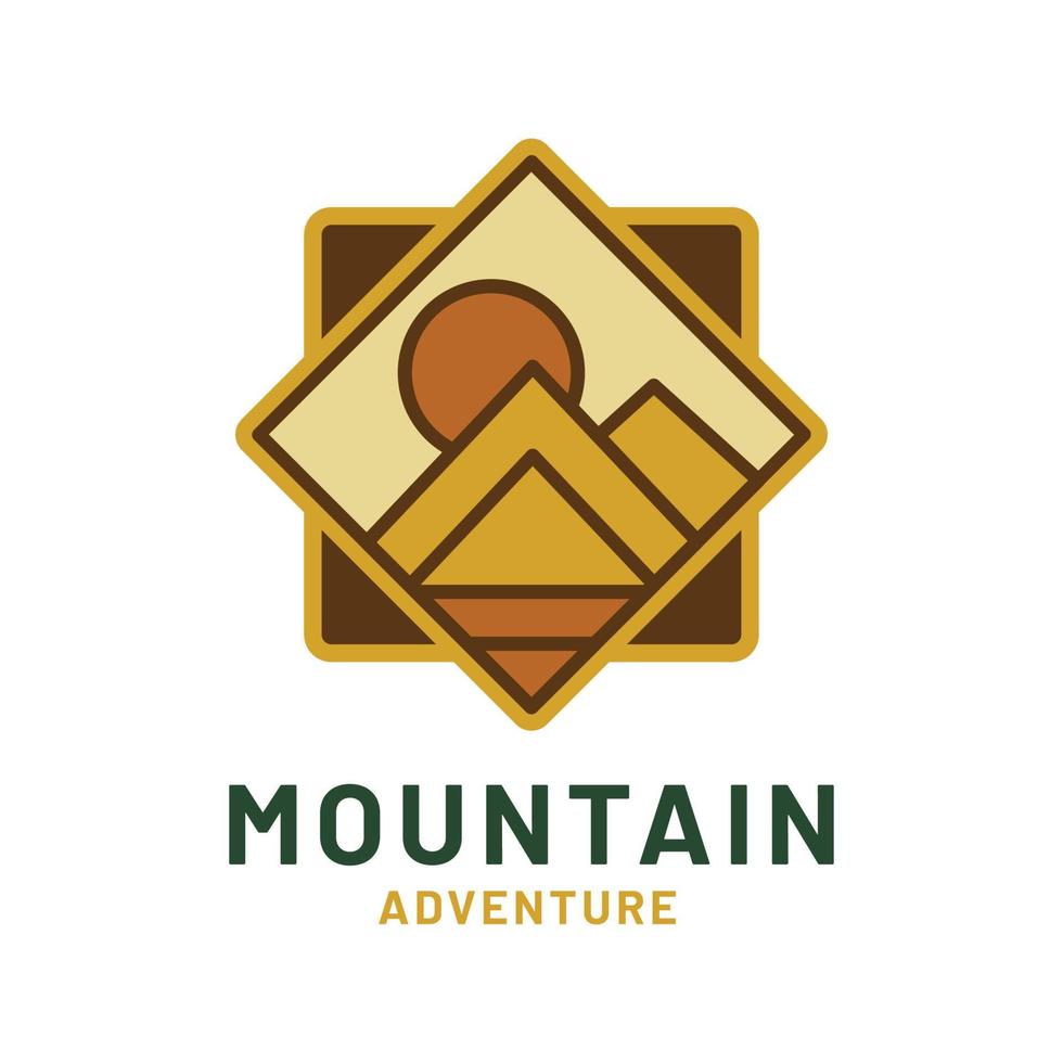 ilustración vectorial de la insignia del logotipo de la naturaleza de la montaña de aventura vintage, excelente para el diseño de etiquetas adhesivas y camisetas vector