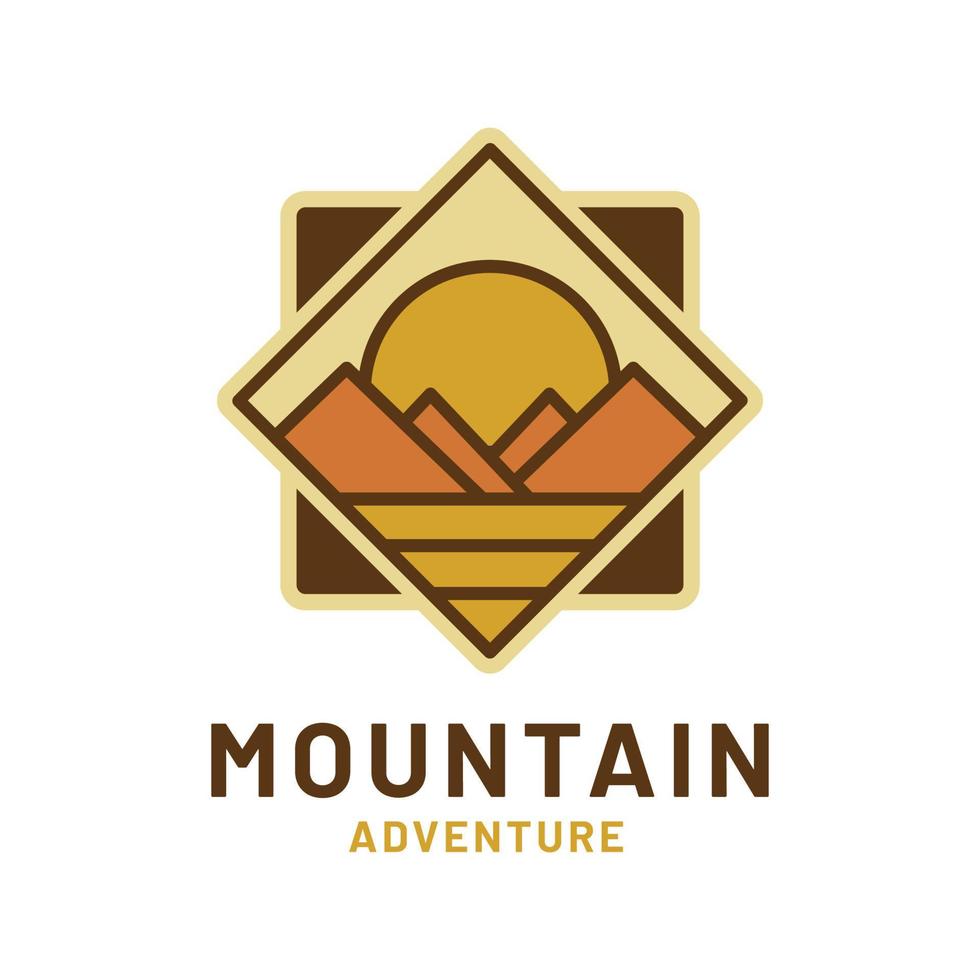 ilustración vectorial de la insignia del logotipo de la naturaleza de la montaña de aventura vintage, excelente para el diseño de etiquetas adhesivas y camisetas vector