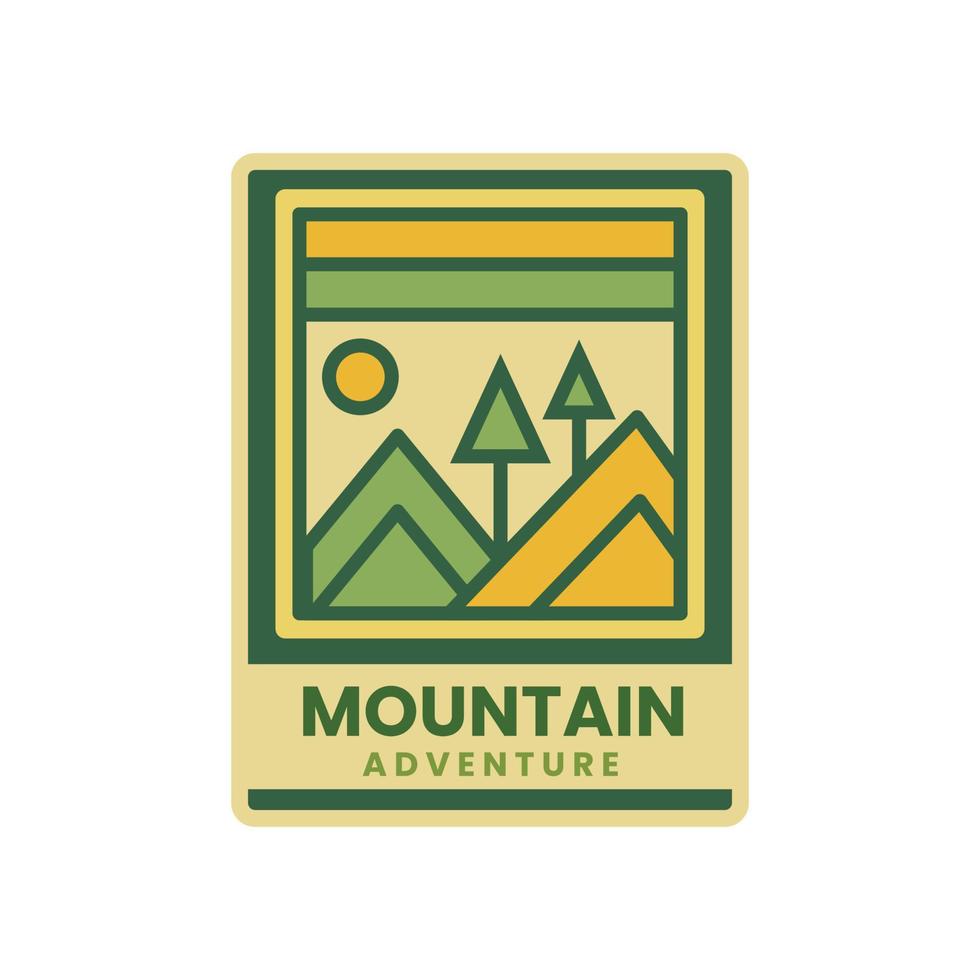 Vintage nature mountain adventure logo badge vector illustration. Good for sticker badge or t-shirt design