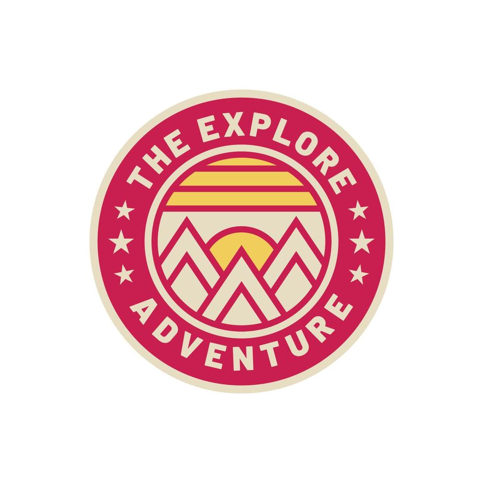 Vintage adventure mountain nature logo badge vector illustration, Great for design badge stickers and t-shirts