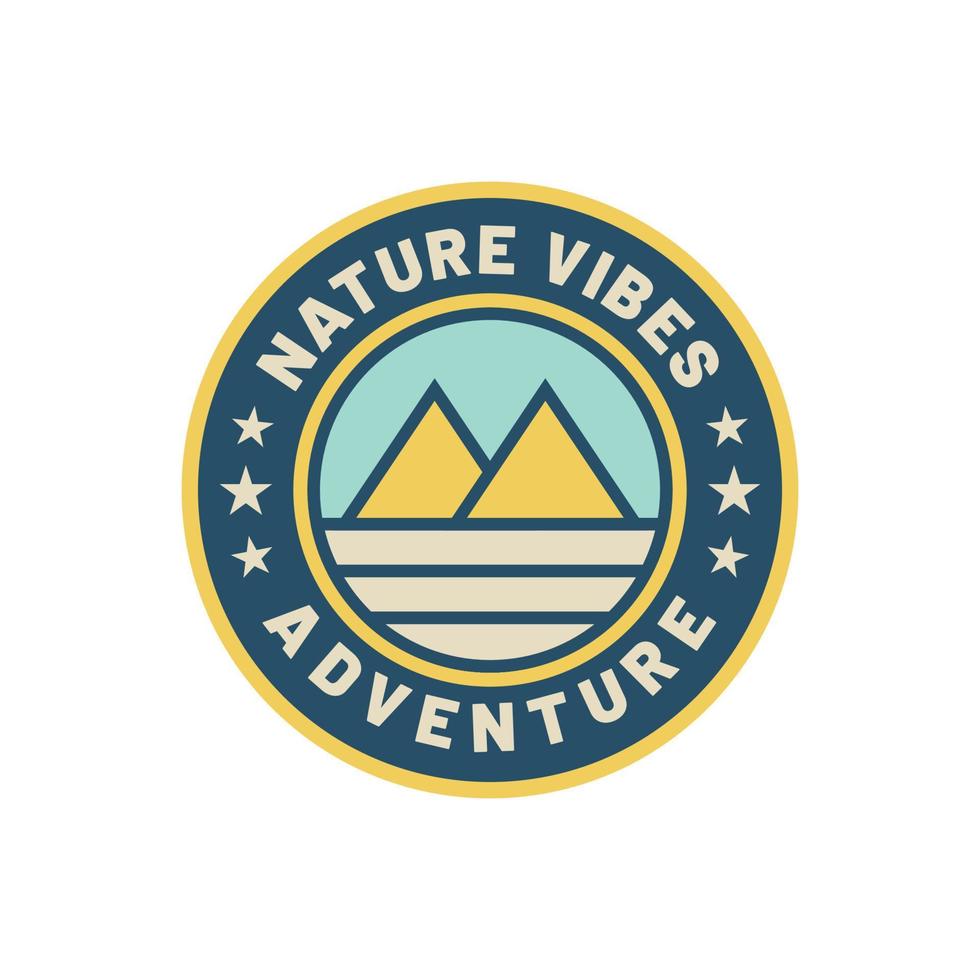 Vintage adventure mountain nature logo badge vector illustration, Great for design badge stickers and t-shirts