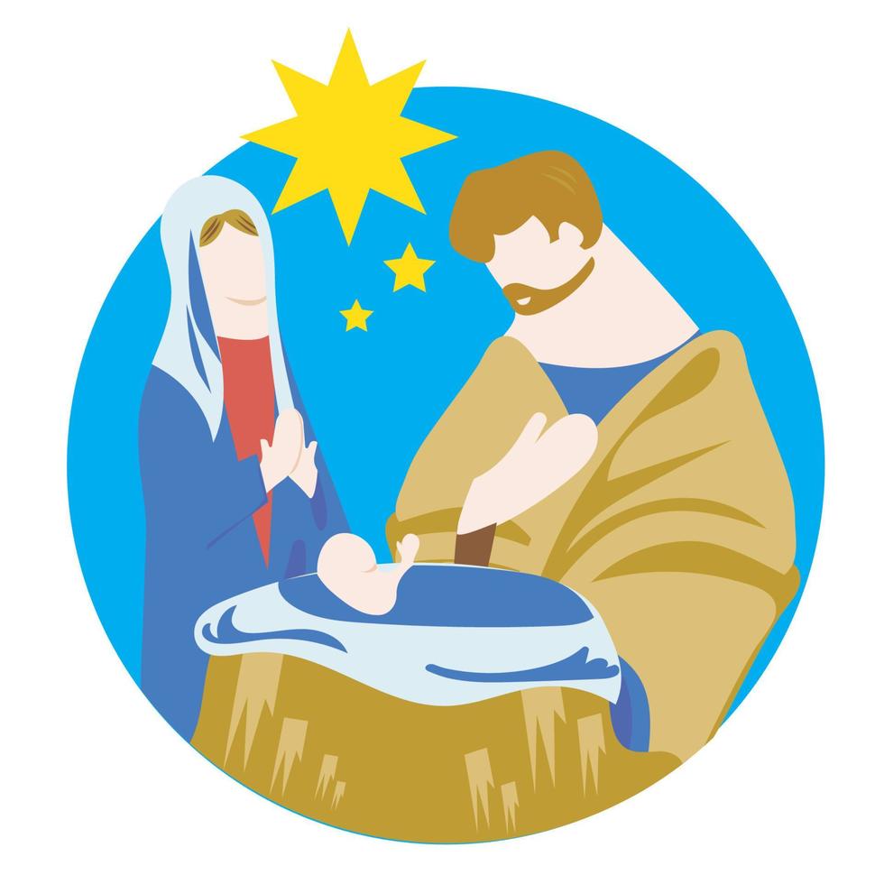 escena de la natividad en imagen de diseño plano vector