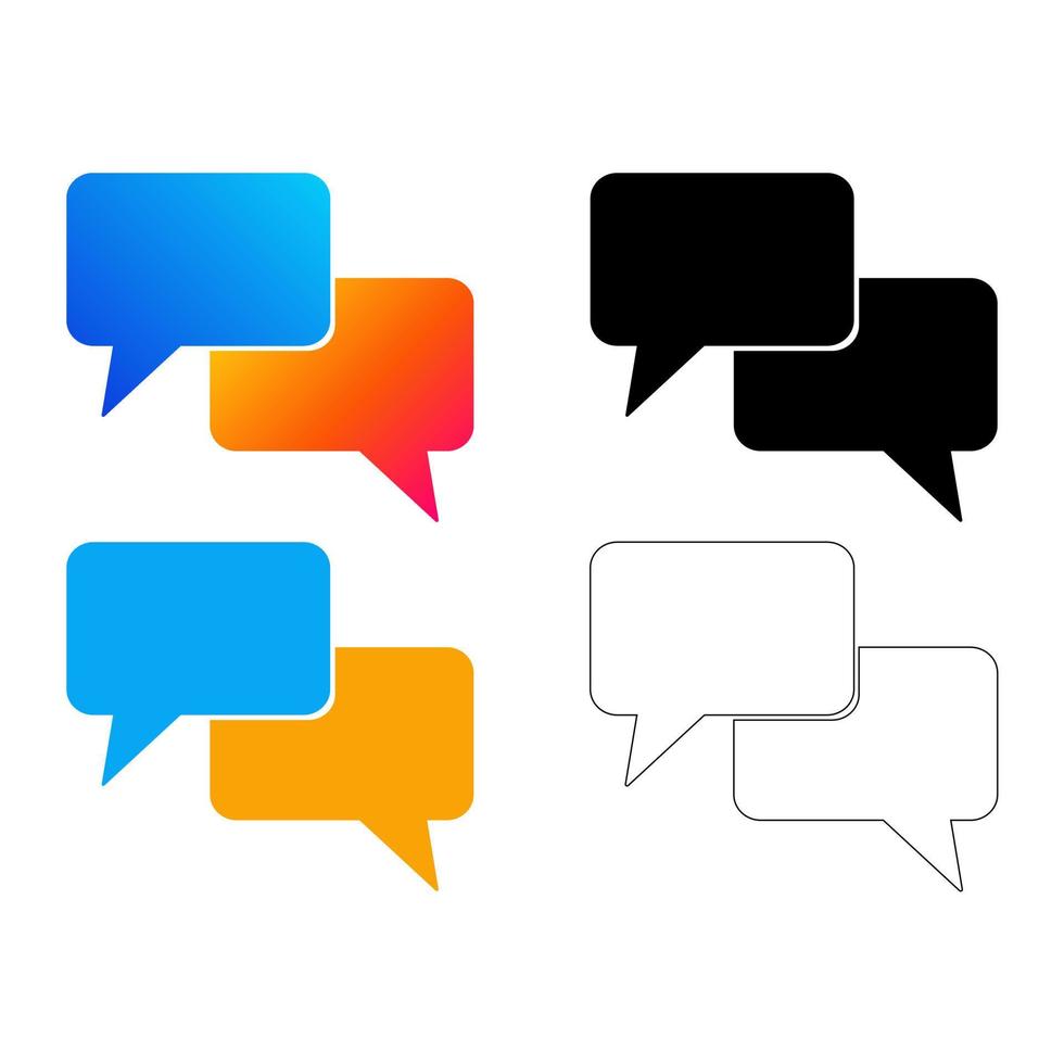 Set of speech or chat bubble icons isolated on white background. vector