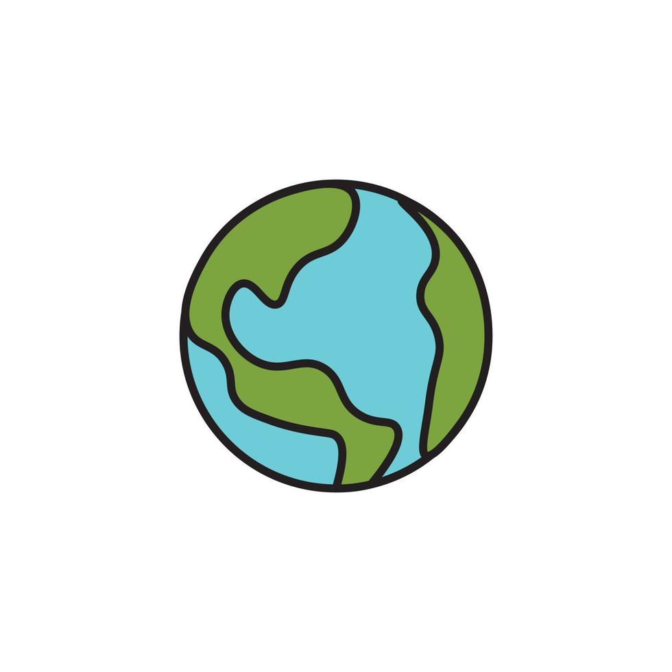 Earth. Planet Flat Icon Vector