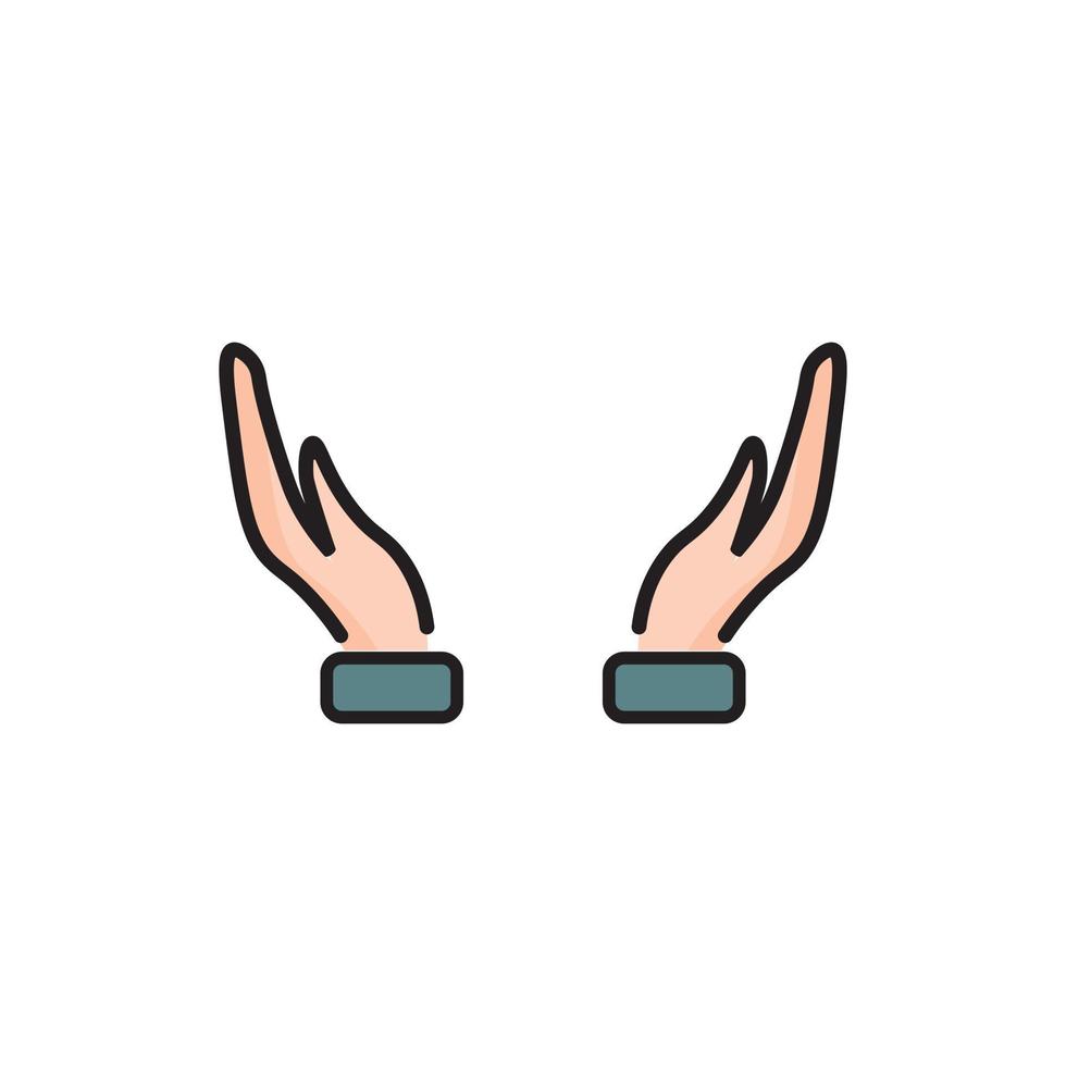 Hands holding objects are different. Vector illustration