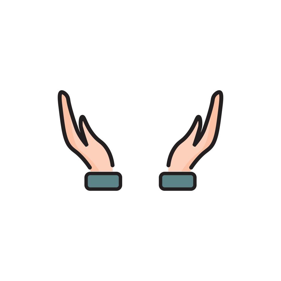 Hands holding objects are different. Vector illustration