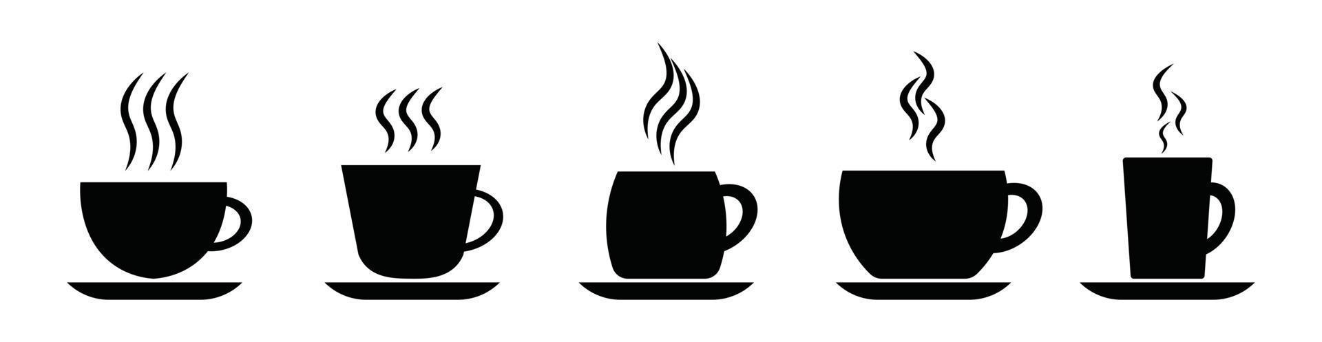 Set Of Coffee cup icon. Vector Illustration