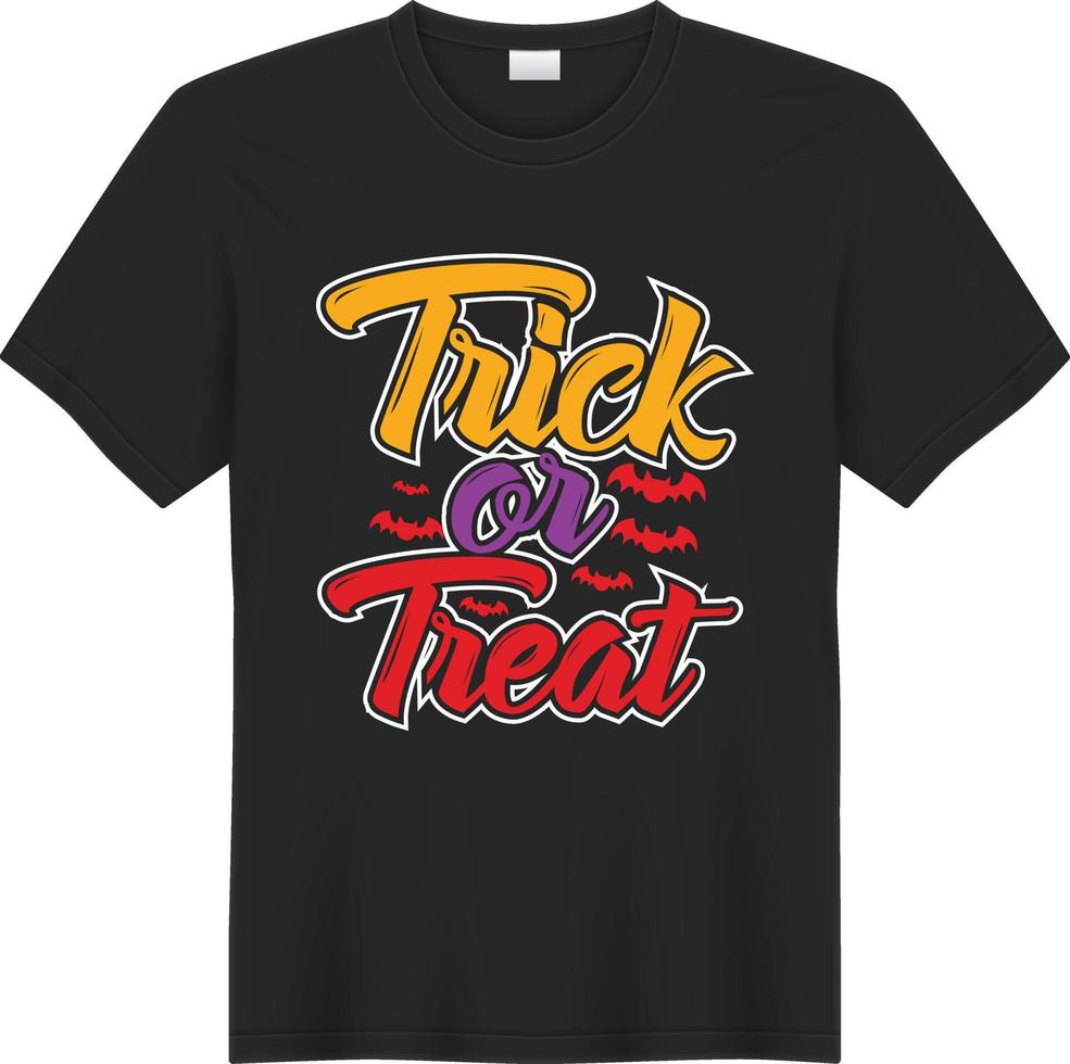 diseño de camiseta de truco o trato de halloween vector