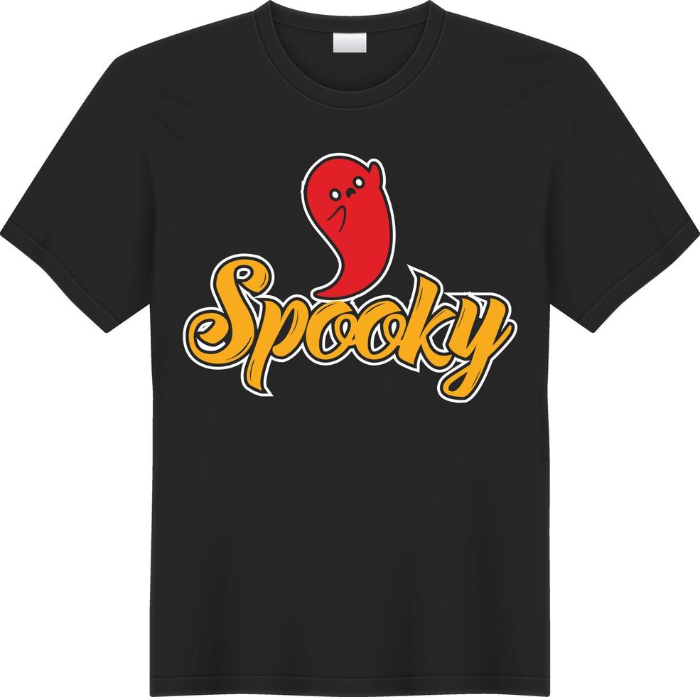 diseño de camiseta espeluznante de halloween vector