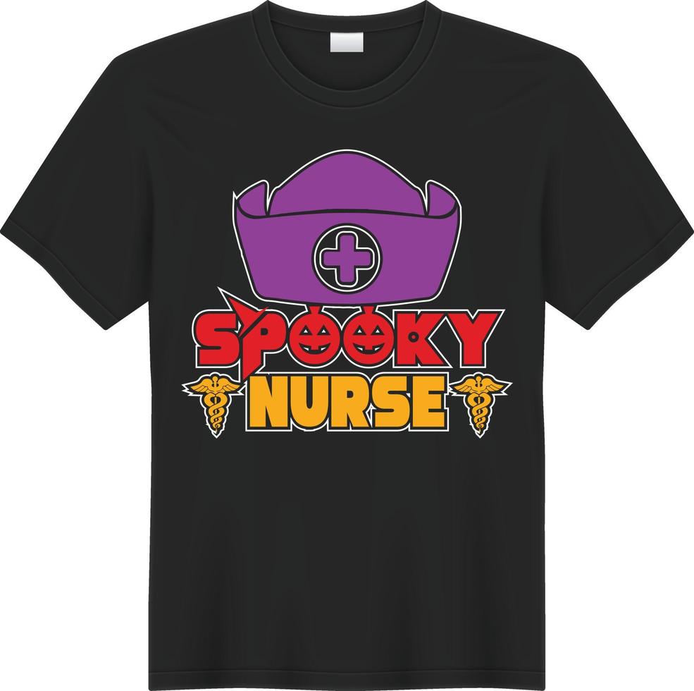Halloween Nurse T-Shirt Design vector