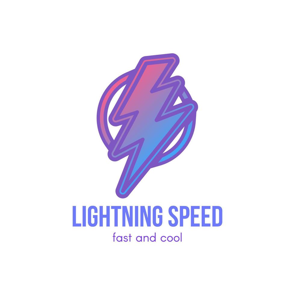 Thunder cartoon gradient illustration vector