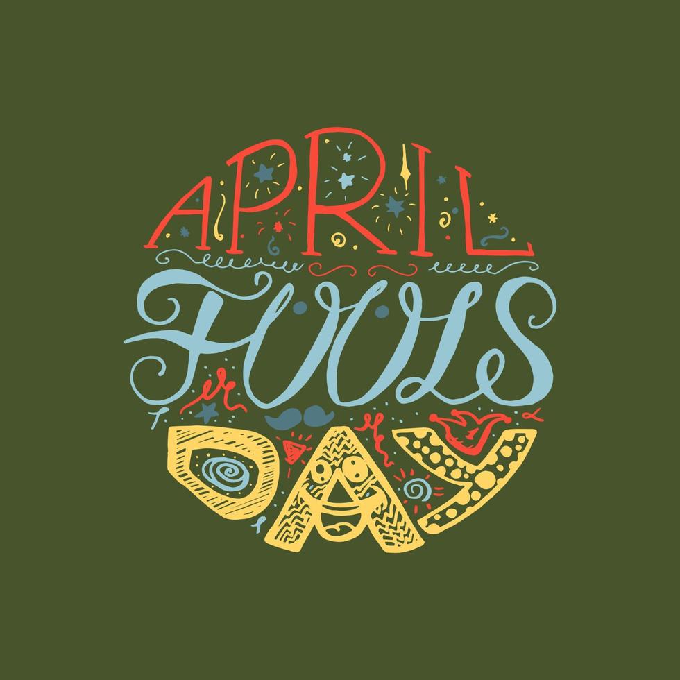 April Fools Day Lettering vector