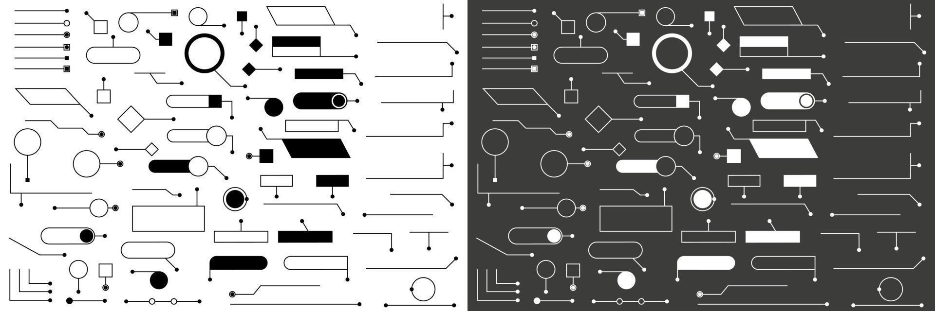 Callouts titles set. Information textbox bars vector elements