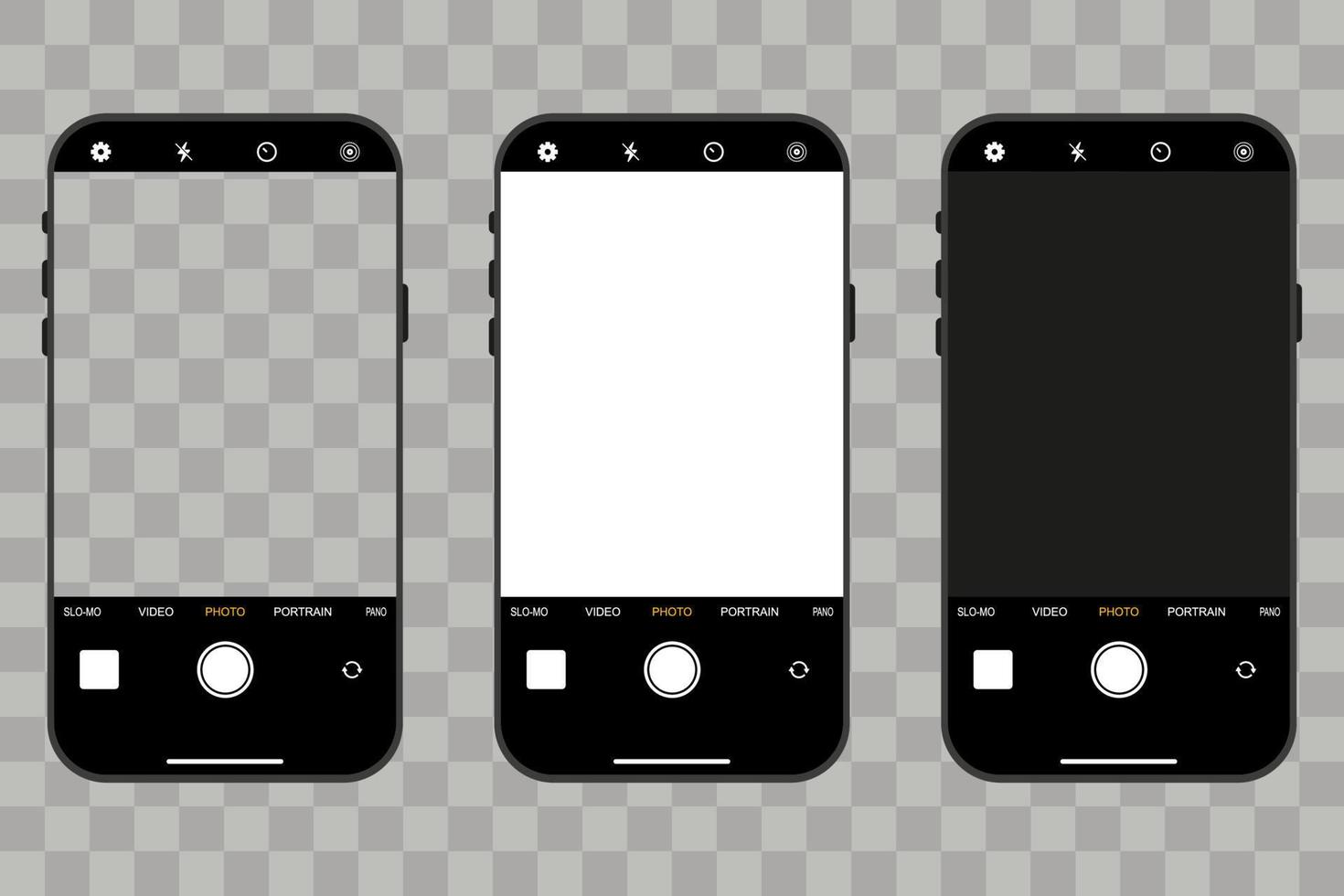 Set of mobile smartphone. Vector stock illustration