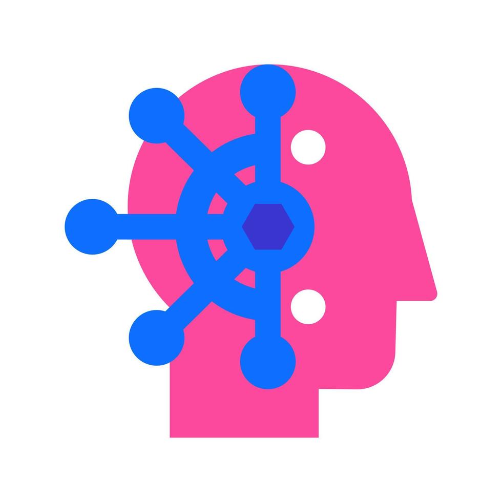 Mind control, thought manipulation flat vector icon