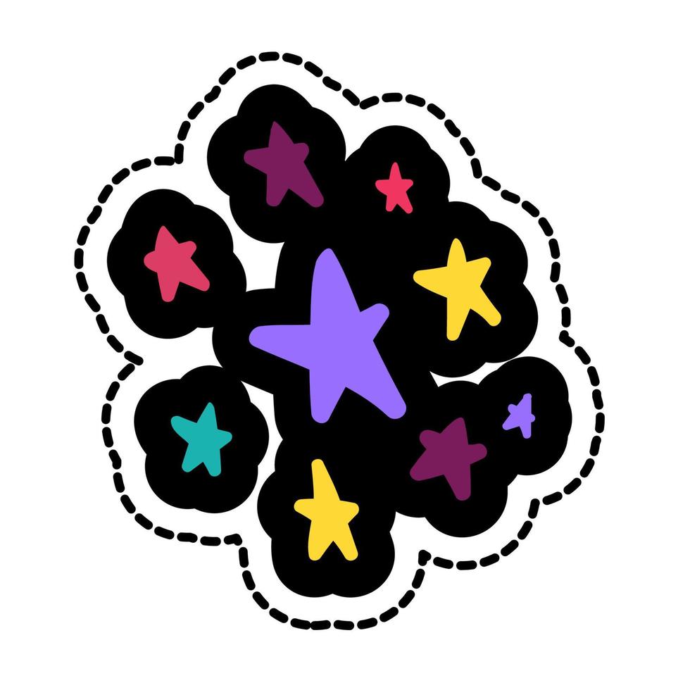 Stars stitched frame illustration vector