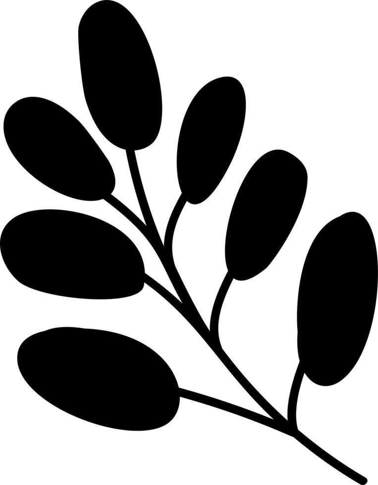 Tree leaf botanical floral decoration silhouette vector