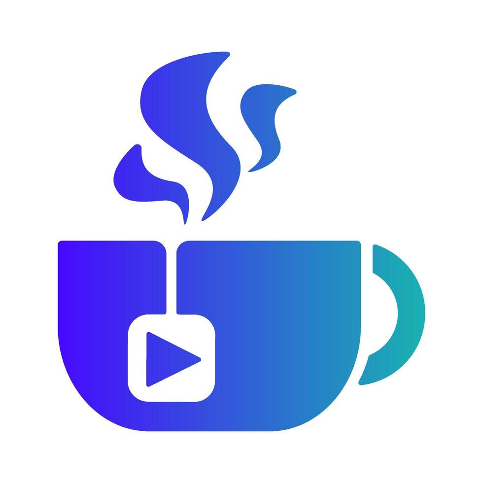 Cup with Media Player Button On Tea Bag Isolated vector