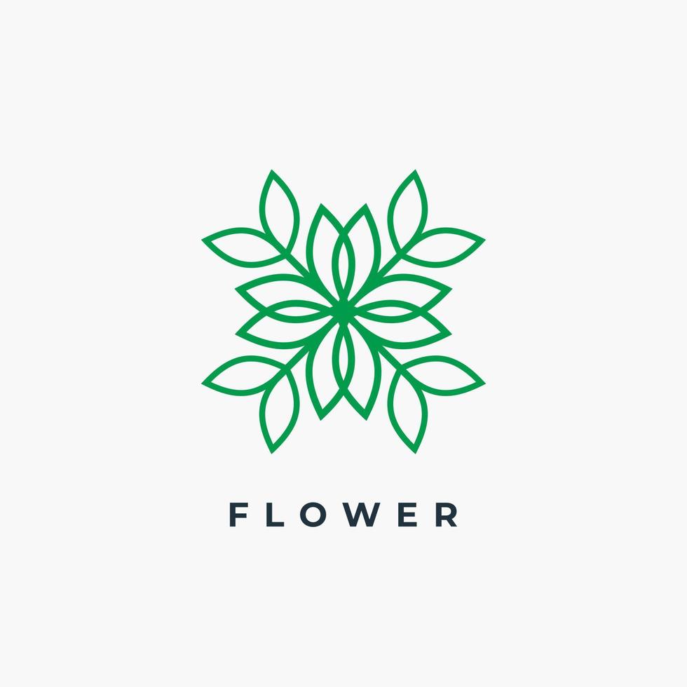 diseño floral abstracto. símbolo creativo de línea. icono universal. signo de flor plantilla de logotipo simple para negocios premium. ilustración vectorial vector