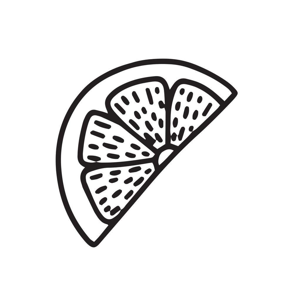 Vector slice of lemon sketch