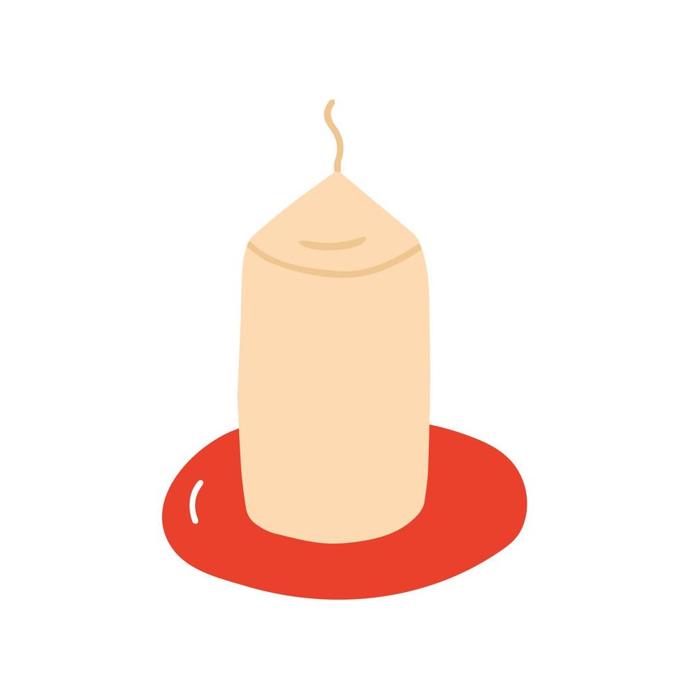 Hand drawn vector paterl candle illustration.