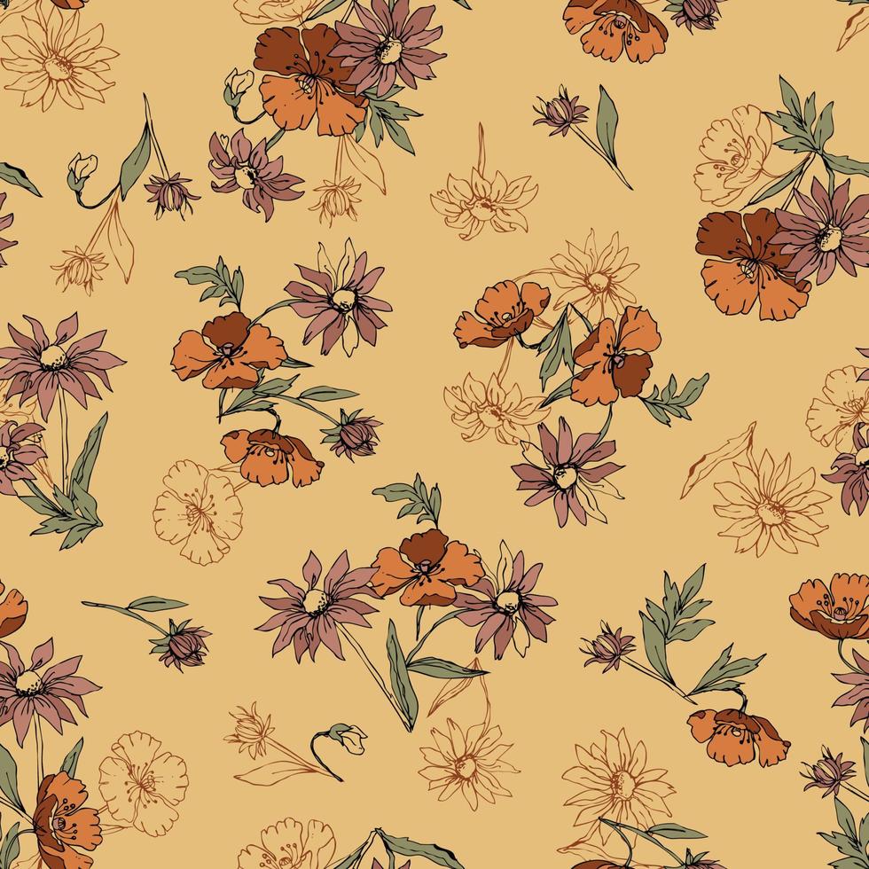 Floral seamless patterns. vector design for paper, cover, fabric, interior decor and other users.