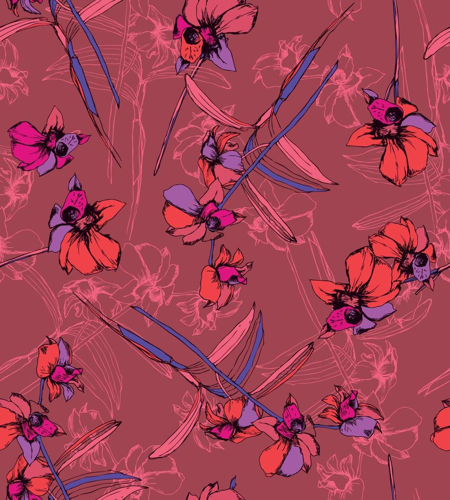 Floral seamless patterns. vector design for paper, cover, fabric, interior decor and other users.