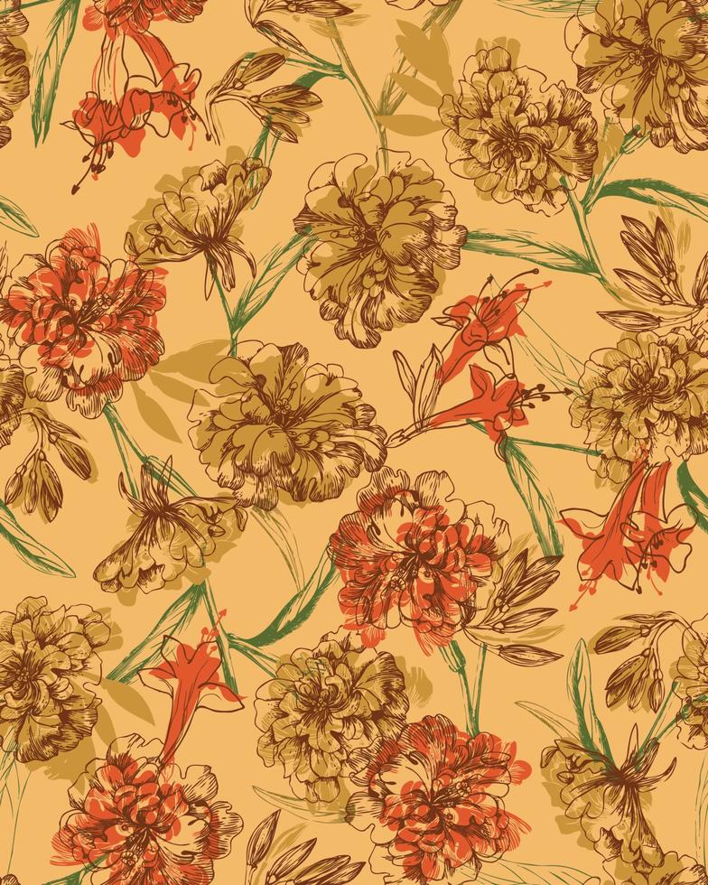 Floral seamless patterns. vector design for paper, cover, fabric, interior decor and other users.