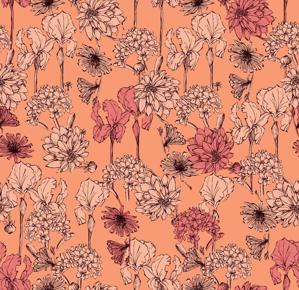 Floral seamless patterns. vector design for paper, cover, fabric, interior decor and other users.