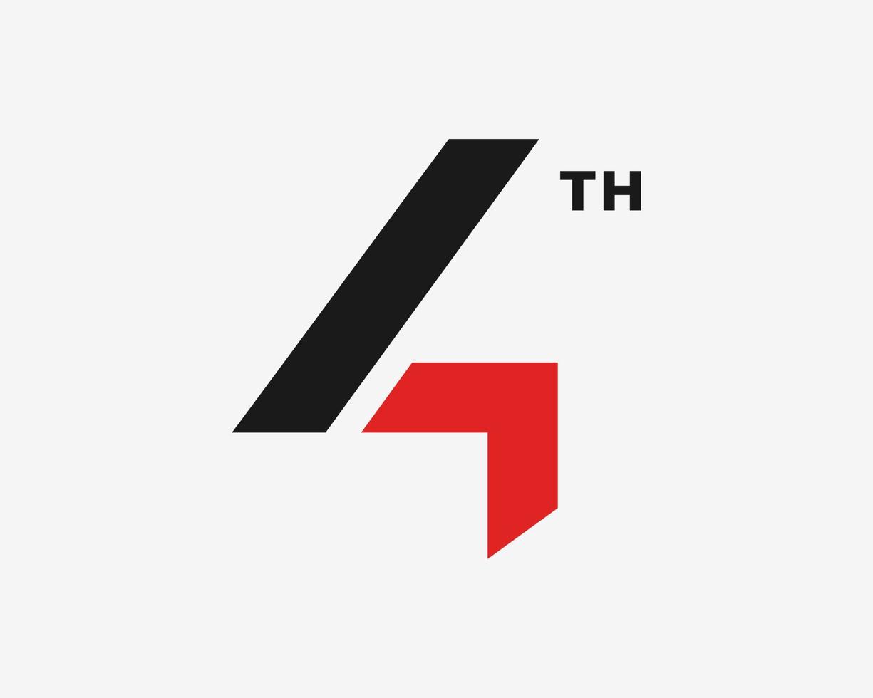 4 Number Numeric Arrow Up Forward Direction Success Geometric Simple Modern Vector Logo Design