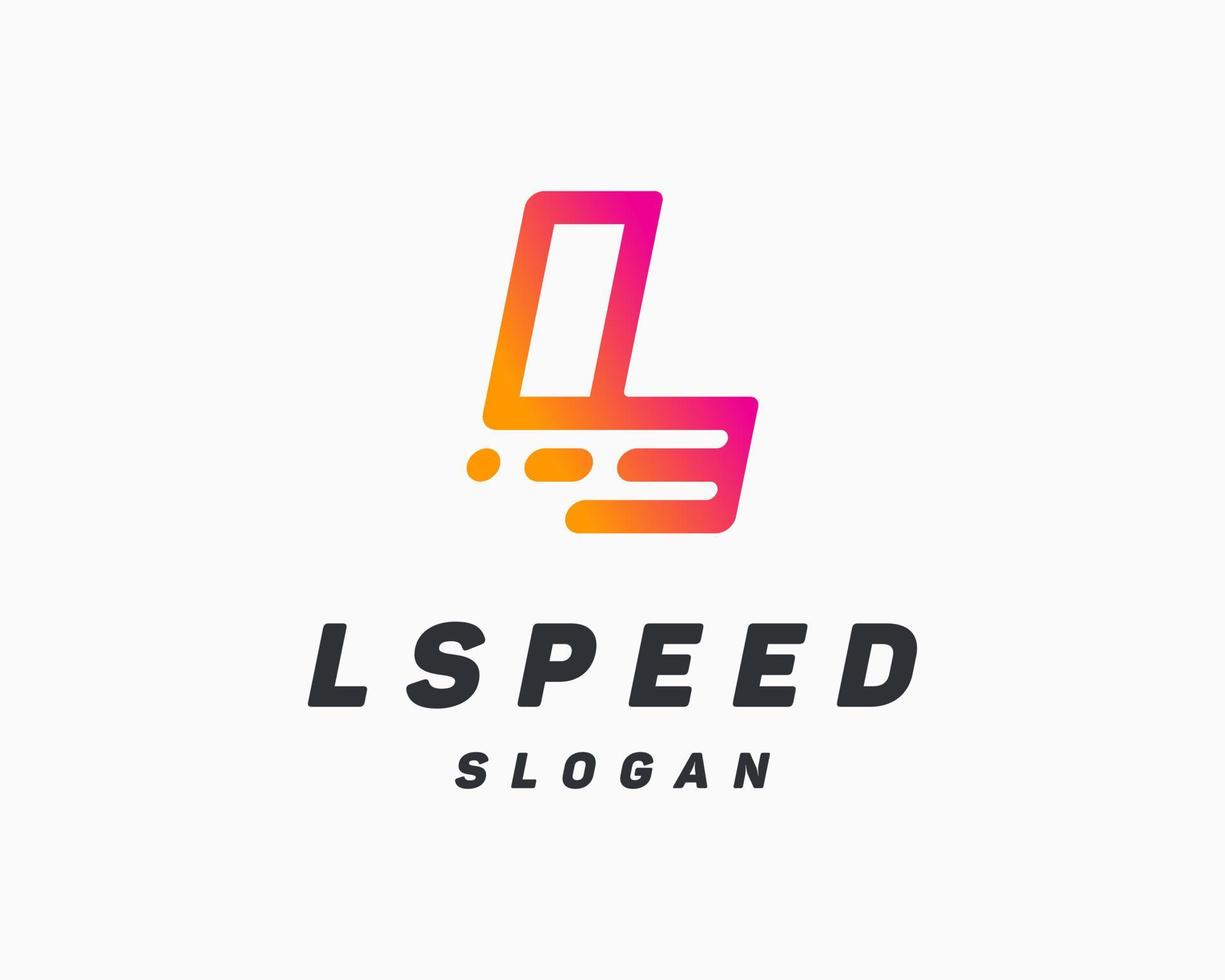 Letter L Speed Fast Dynamic Motion Shipment Express Forward Delivery Monogram Vector Logo Design