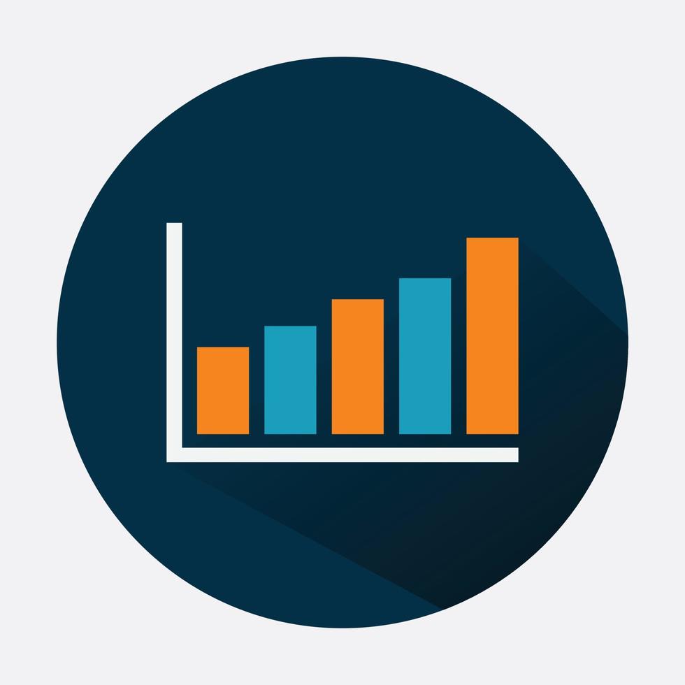 Color Graph Chart Icons with shadow. Vector illustration
