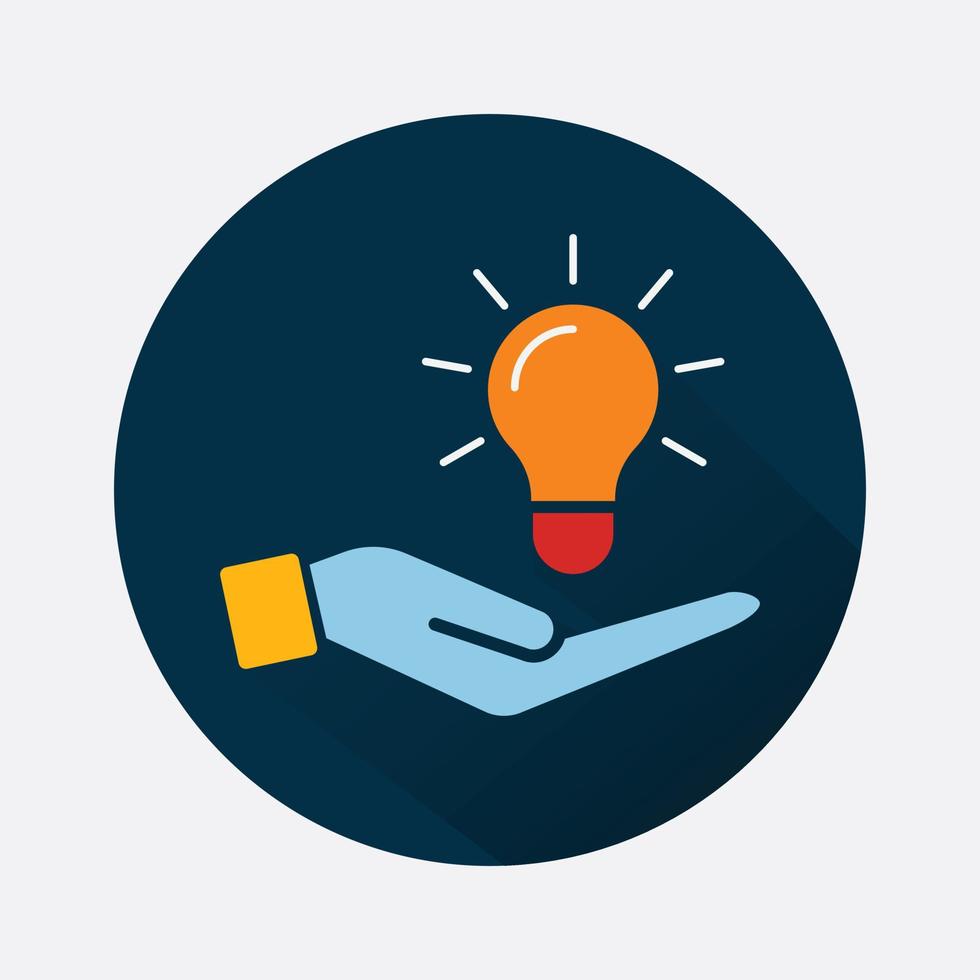 idea bulb with isolated background vector icon, creative symbol. Modern, simple flat vector illustration for web site or mobile app