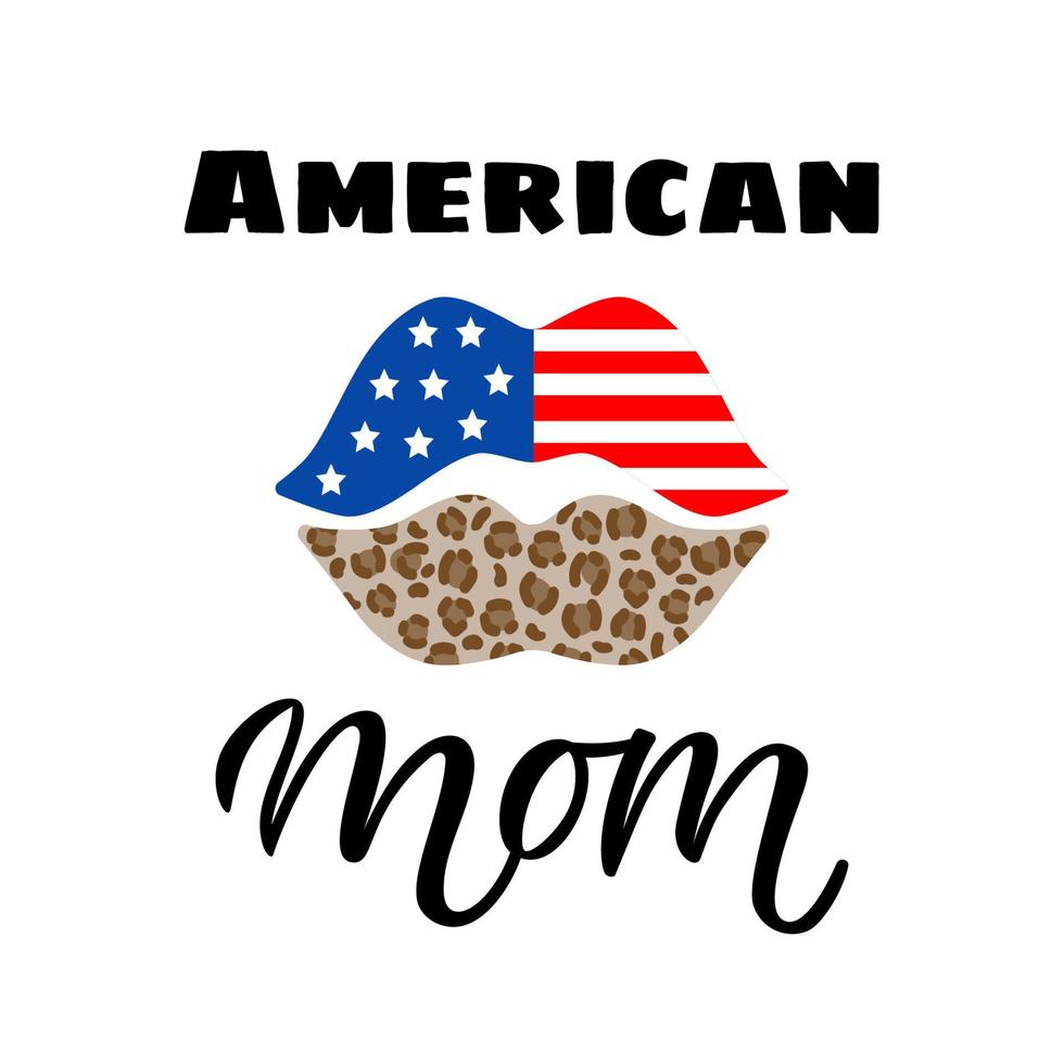 labios. vector de mamá americana