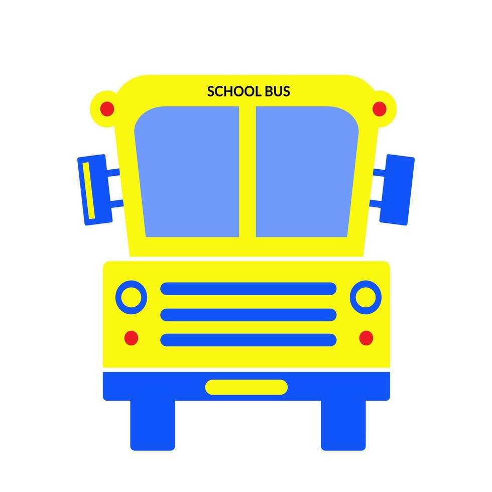 icono de vista frontal del autobús escolar amarillo. concepto de regreso a la escuela. tendencia, diseño moderno. ilustración vectorial vector