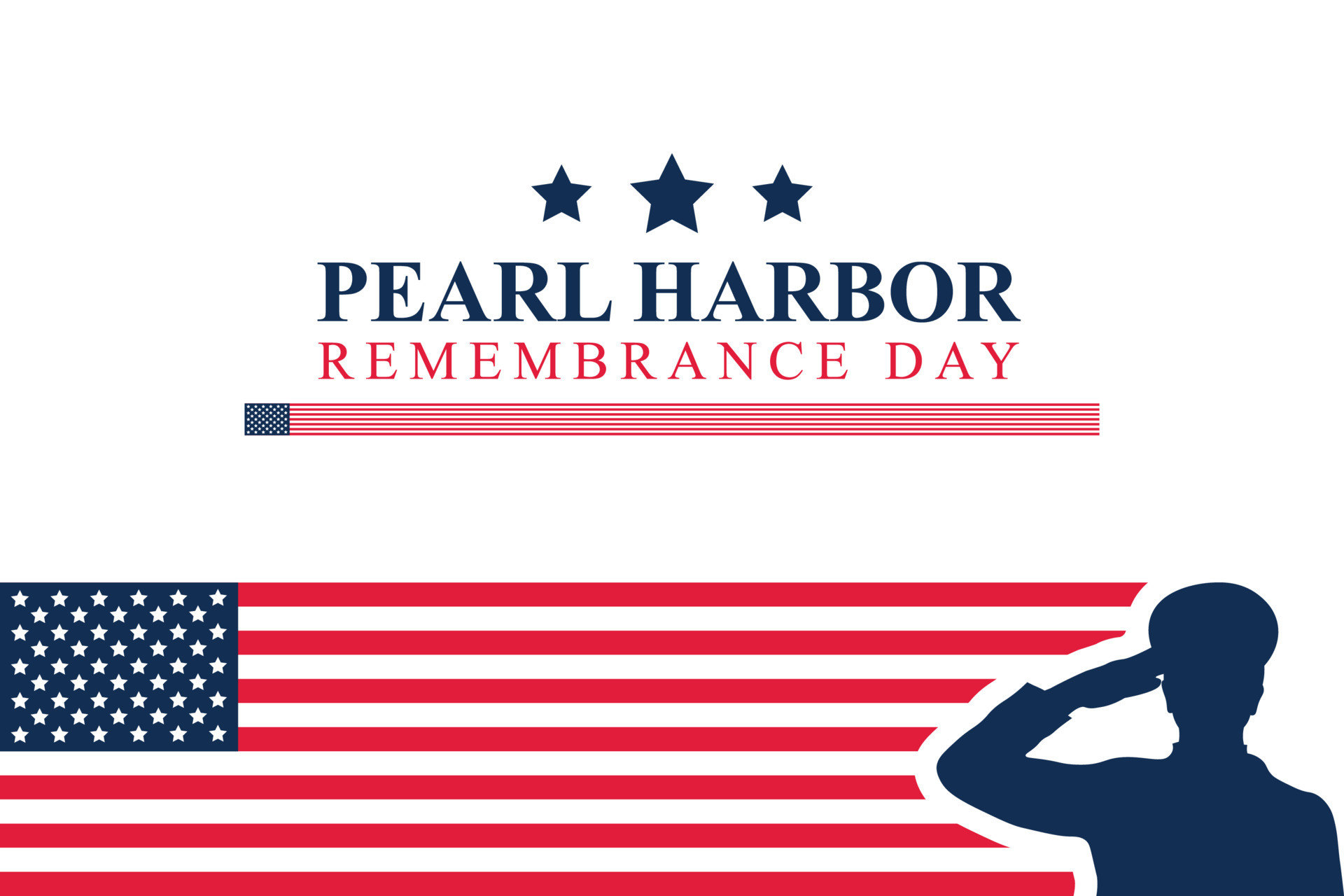 National Pearl Harbor Remembrance Day. Design with American flag