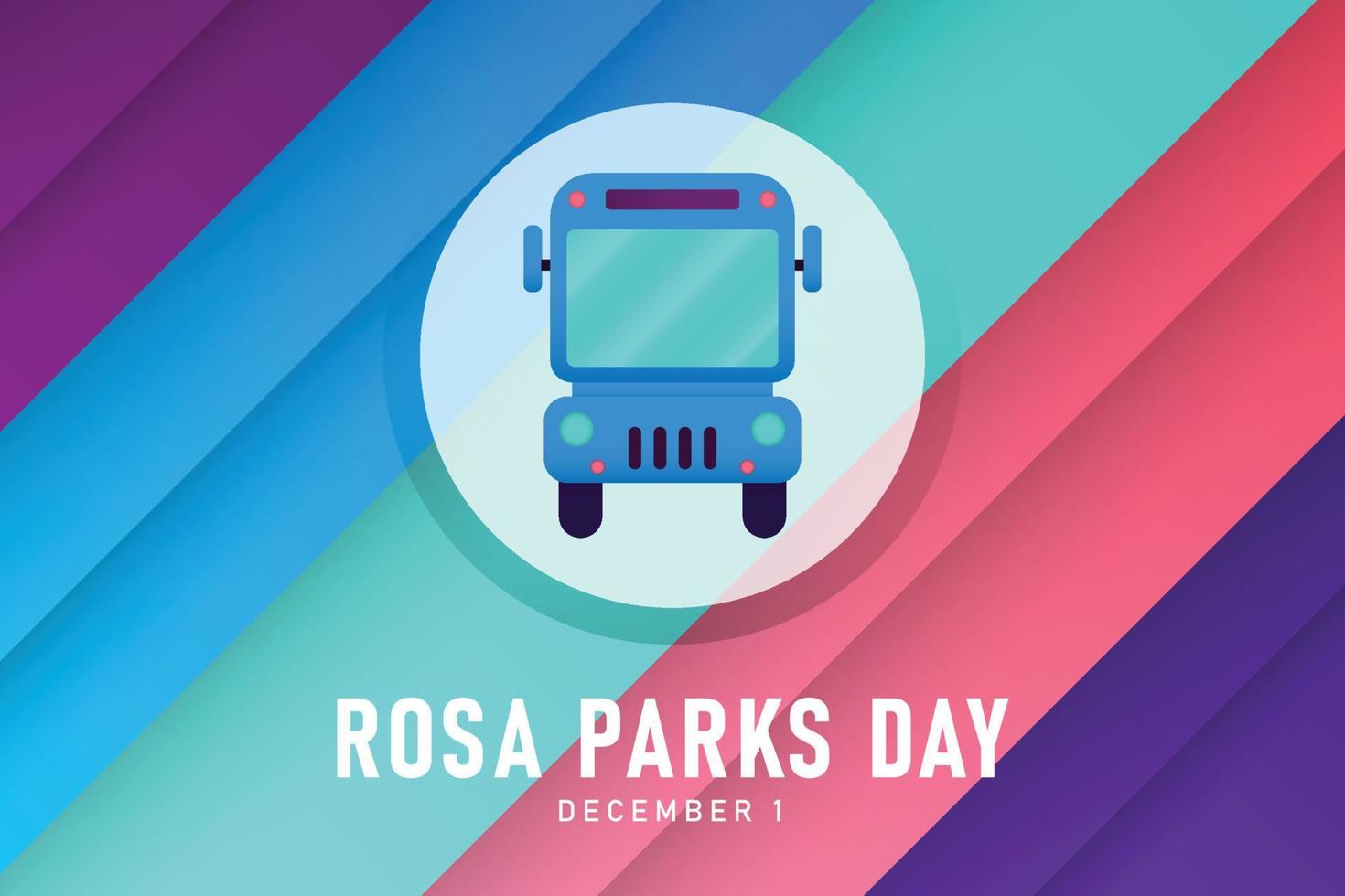 Rosa parks day background. Design with colorful stripes. vector