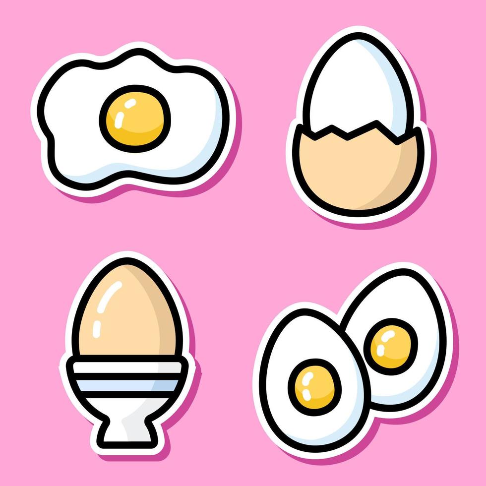 Breakfast family boiled egg eat vector