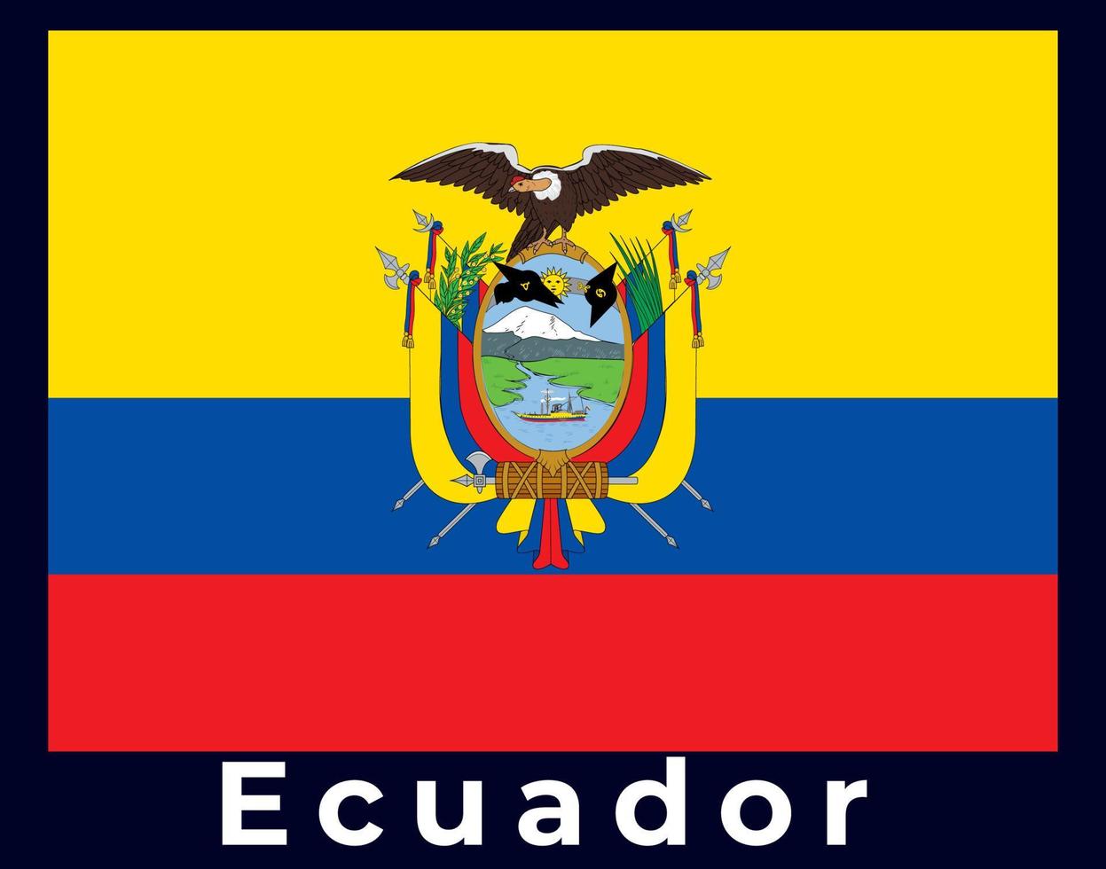 Ecuador national Flag, Flag of Ecuador vector