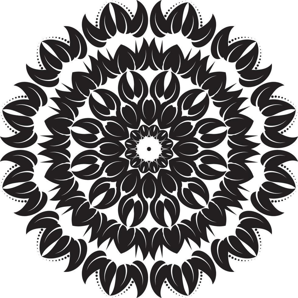 mandala with flower for Henna, Mehndi, tattoo, decoration. Decorative ornament in ethnic oriental style. Outline doodle hand draw vector illustration. Coloring book page.