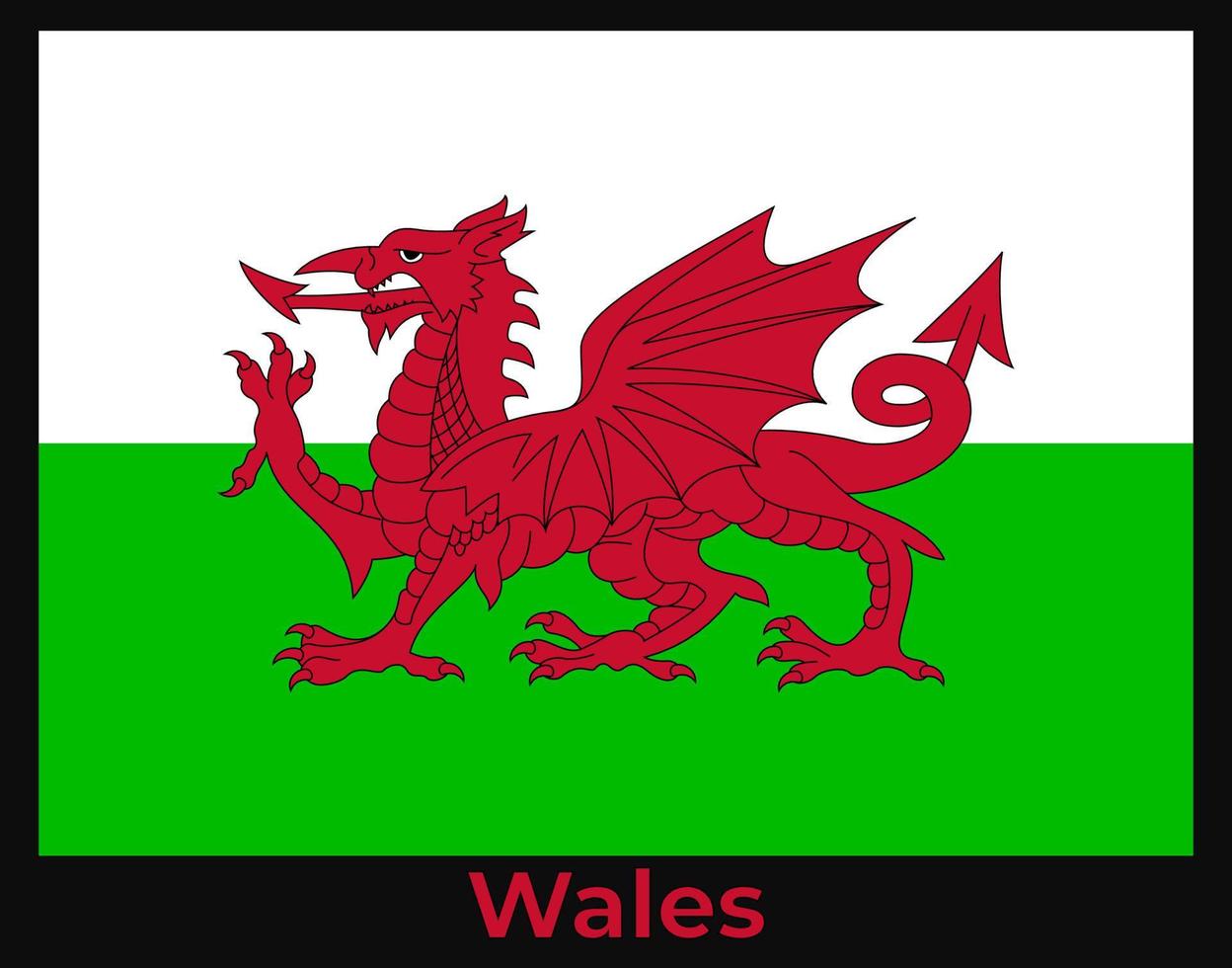 Wales National Flag vector illustration